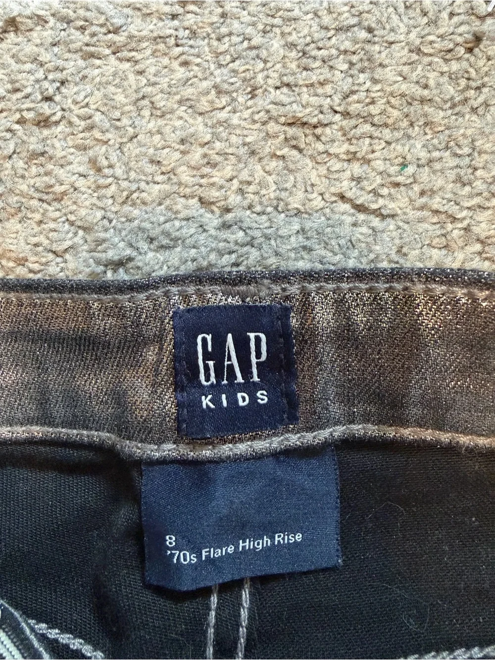 GAP Kids Metallic Charcoal Flare Jeans